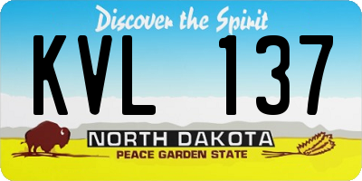 ND license plate KVL137