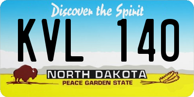 ND license plate KVL140