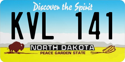 ND license plate KVL141