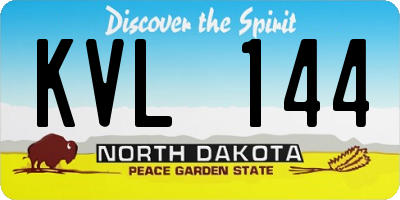 ND license plate KVL144