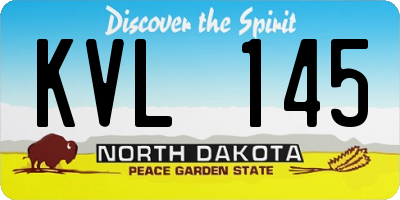 ND license plate KVL145