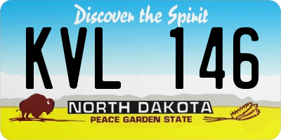 ND license plate KVL146