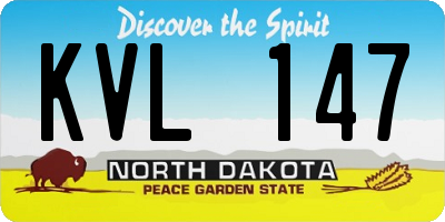 ND license plate KVL147