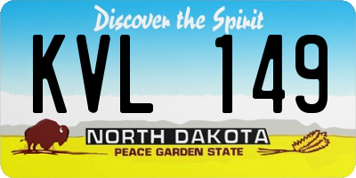 ND license plate KVL149