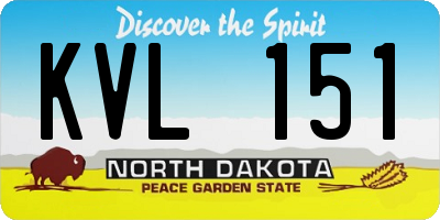 ND license plate KVL151