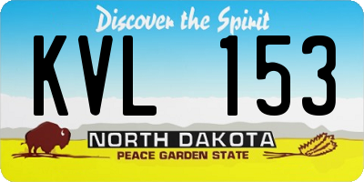 ND license plate KVL153