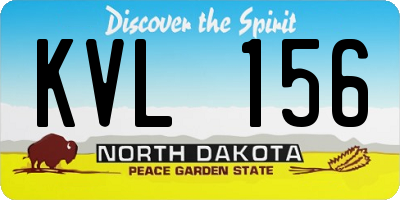 ND license plate KVL156