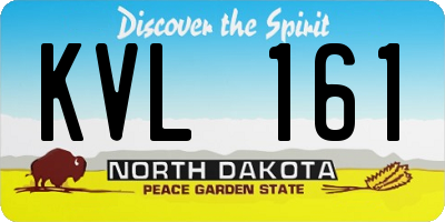 ND license plate KVL161