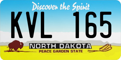 ND license plate KVL165