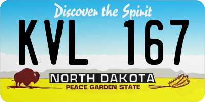 ND license plate KVL167