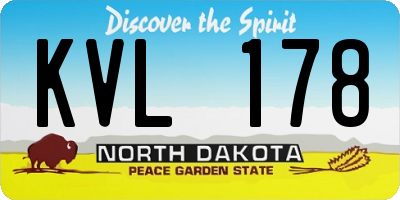 ND license plate KVL178