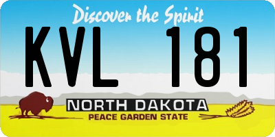 ND license plate KVL181