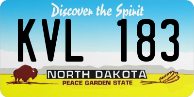 ND license plate KVL183