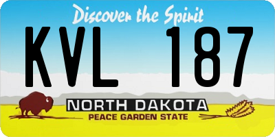 ND license plate KVL187