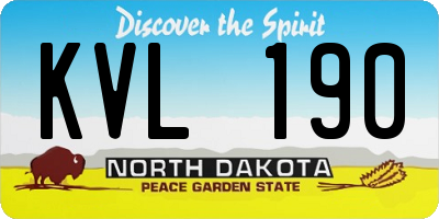 ND license plate KVL190