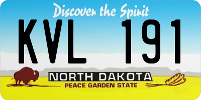 ND license plate KVL191