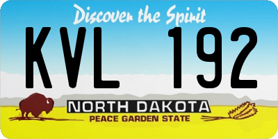 ND license plate KVL192