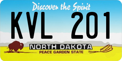 ND license plate KVL201