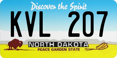 ND license plate KVL207