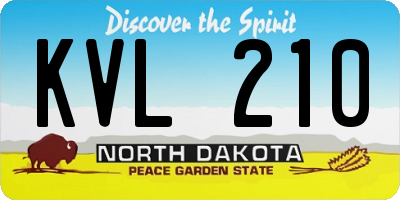 ND license plate KVL210