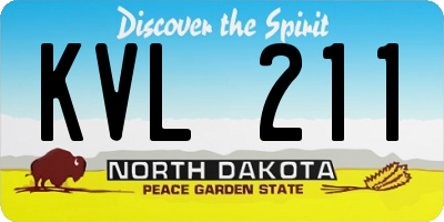 ND license plate KVL211