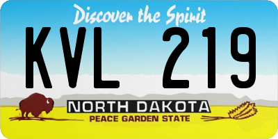 ND license plate KVL219