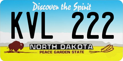ND license plate KVL222