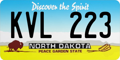 ND license plate KVL223