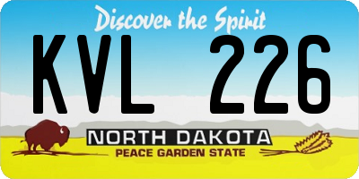 ND license plate KVL226