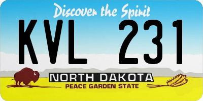 ND license plate KVL231