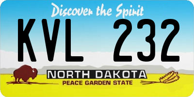 ND license plate KVL232