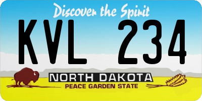ND license plate KVL234
