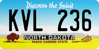 ND license plate KVL236
