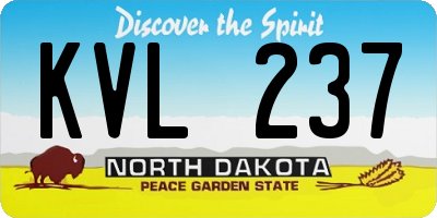 ND license plate KVL237