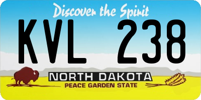 ND license plate KVL238