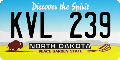 ND license plate KVL239