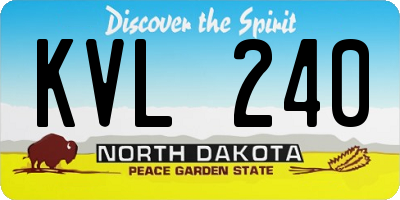 ND license plate KVL240
