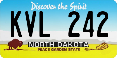 ND license plate KVL242
