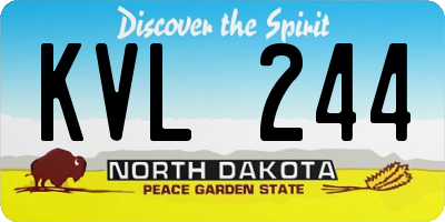 ND license plate KVL244