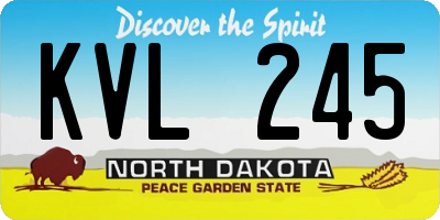ND license plate KVL245