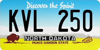 ND license plate KVL250