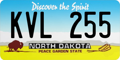 ND license plate KVL255