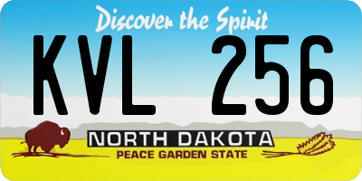 ND license plate KVL256