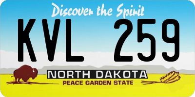 ND license plate KVL259