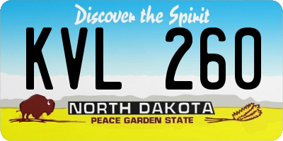 ND license plate KVL260