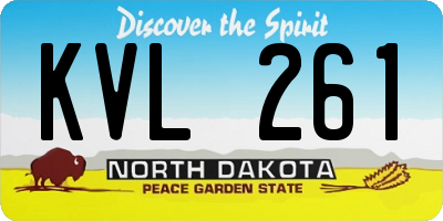 ND license plate KVL261