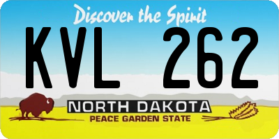 ND license plate KVL262