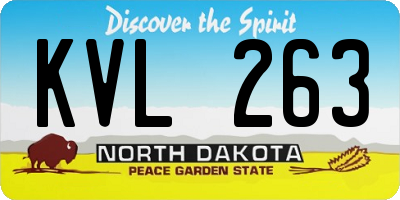 ND license plate KVL263