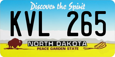 ND license plate KVL265
