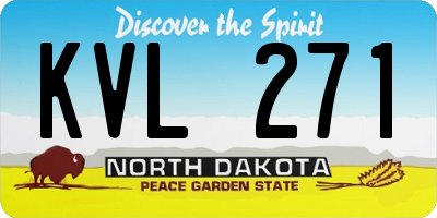 ND license plate KVL271